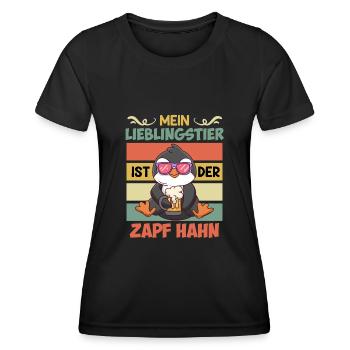 Mein Lieblingstier ist der Zapfhahn Männer Bier - Frauen Funktions-T-Shirt - Schwarz - Vorne - AI Model Female 172 light (172cm)