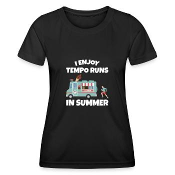 J’aime les courses de tempo dans la chaleur - Marathon Runner - T-shirt sport Femme - noir - Devant - AI Model Female 172 light (172cm)
