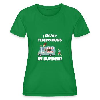 I Enjoy Tempo Runs In The Heat - Marathonläuferin - Frauen Funktions-T-Shirt - Kelly Green - Vorne - AI Model Female 172 dark (172cm)