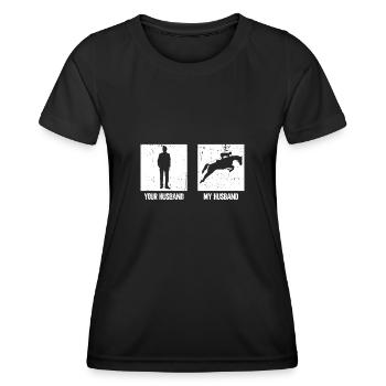 Votre mari mon mari - Courses de chevaux - T-shirt sport Femme - noir - Devant - AI Model Female 172 light (172cm)