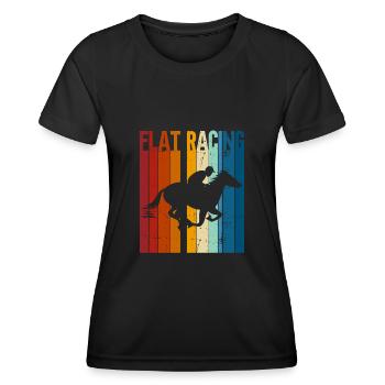 Course de plat - Courses de chevaux Cavaliers d’équitation - T-shirt sport Femme - noir - Devant - AI Model Female 172 light (172cm)