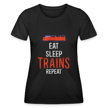 Conducteur de train diesel de marchandises - T-shirt sport Femme - noir - Devant - AI Model Female 172 light (172cm)