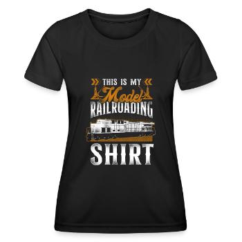 Conducteur de train diesel de marchandises - T-shirt sport Femme - noir - Devant - AI Model Female 172 light (172cm)