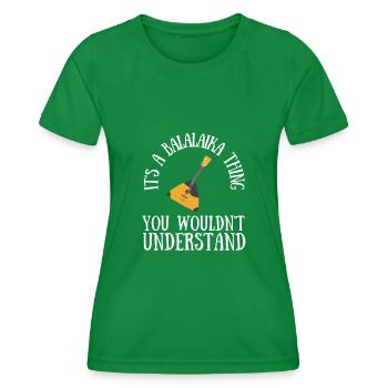 Balalaika Guitare Ukulélé Baglama Folk Russe - T-shirt sport Femme - vert - Devant - AI Model Female 172 dark (172cm)