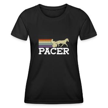Pacer - Cheval de course de chevaux - T-shirt sport Femme - noir - Devant - AI Model Female 172 light (172cm)