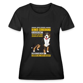 Berner Sennenhund Geschenkideen - Frauen Funktions-T-Shirt - Schwarz - Vorne - AI Model Female 172 light (172cm)