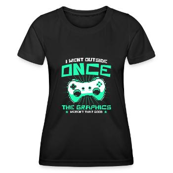 Zocken Gamer Retro Gamer Videospiele Geschenk - Frauen Funktions-T-Shirt - Schwarz - Vorne - AI Model Female 172 light (172cm)