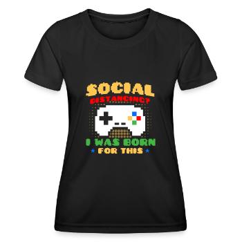 Zocken Gamer Retro Gamer Videospiele Geschenk - Frauen Funktions-T-Shirt - Schwarz - Vorne - AI Model Female 172 light (172cm)