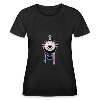 Esoterische Auge Mystisches Symbol - Frauen Funktions-T-Shirt - Schwarz - Vorne - AI Model Female 172 light (172cm)