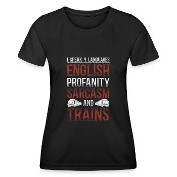 Conducteur de train diesel de marchandises - T-shirt sport Femme - noir - Devant - AI Model Female 172 light (172cm)