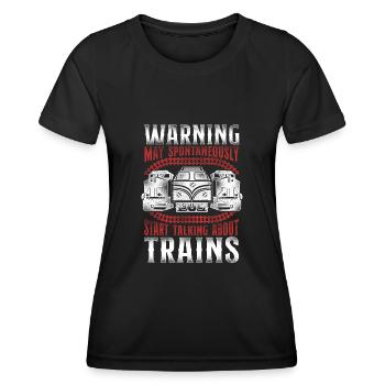 Conducteur de train diesel de marchandises - T-shirt sport Femme - noir - Devant - AI Model Female 172 light (172cm)