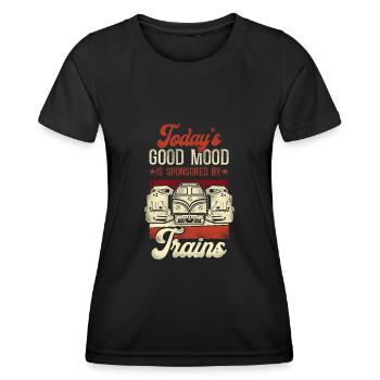 Conducteur de train diesel de marchandises - T-shirt sport Femme - noir - Devant - AI Model Female 172 light (172cm)
