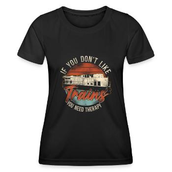 Conducteur de train diesel de marchandises - T-shirt sport Femme - noir - Devant - AI Model Female 172 light (172cm)