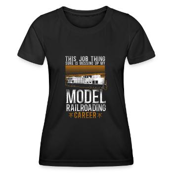 Conducteur de train diesel de marchandises - T-shirt sport Femme - noir - Devant - AI Model Female 172 light (172cm)