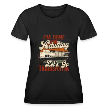 Conducteur de train diesel de marchandises - T-shirt sport Femme - noir - Devant - AI Model Female 172 light (172cm)