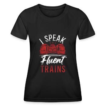 Conducteur de train diesel de marchandises - T-shirt sport Femme - noir - Devant - AI Model Female 172 light (172cm)