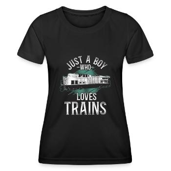 Conducteur de train diesel de marchandises - T-shirt sport Femme - noir - Devant - AI Model Female 172 light (172cm)