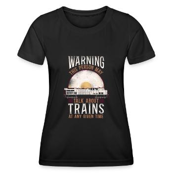 Conducteur de train diesel de marchandises - T-shirt sport Femme - noir - Devant - AI Model Female 172 light (172cm)