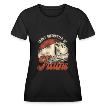Conducteur de train diesel de marchandises - T-shirt sport Femme - noir - Devant - AI Model Female 172 light (172cm)