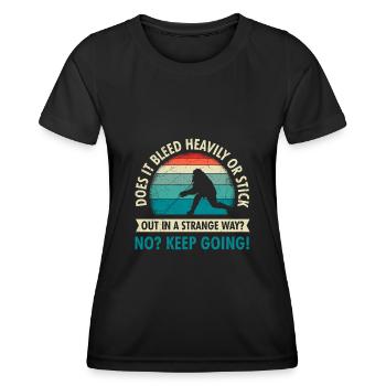 Le hockey sur glace n’est arrêté que lorsqu’il saigne - T-shirt sport Femme - noir - Devant - AI Model Female 172 light (172cm)