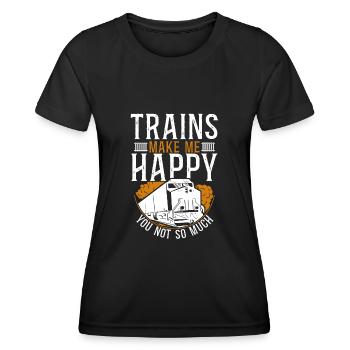 Conducteur de train diesel de marchandises - T-shirt sport Femme - noir - Devant - AI Model Female 172 light (172cm)