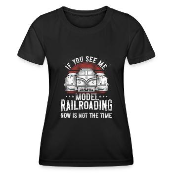 Conducteur de train diesel de marchandises - T-shirt sport Femme - noir - Devant - AI Model Female 172 light (172cm)