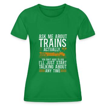 Conducteur de train diesel de marchandises - T-shirt sport Femme - vert - Devant - AI Model Female 172 dark (172cm)