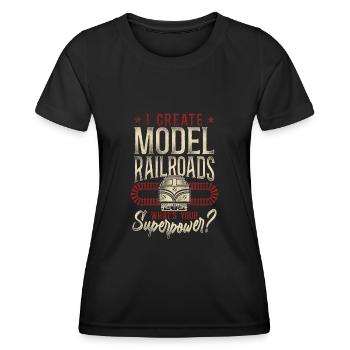 Conducteur de train diesel de marchandises - T-shirt sport Femme - noir - Devant - AI Model Female 172 light (172cm)