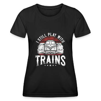 Conducteur de train diesel de marchandises - T-shirt sport Femme - noir - Devant - AI Model Female 172 light (172cm)