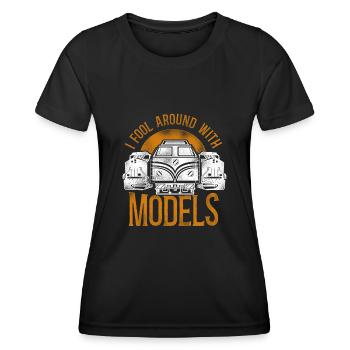 Conducteur de train diesel de marchandises - T-shirt sport Femme - noir - Devant - AI Model Female 172 light (172cm)