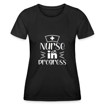 Nurse in Progress - Women's Functional T-Shirt - black - Front - AI Model Female 172 light (172cm)