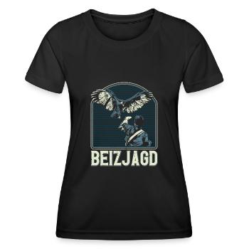 Greifvogel Beizjagd Spruch Falkner Vogelfreunde - Frauen Funktions-T-Shirt - Schwarz - Vorne - AI Model Female 172 light (172cm)