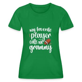 Football Grammy Grandma Of Football Player Grammy - Women's Functional T-Shirt - kelly green - Front - AI Model Female 172 dark (172cm)