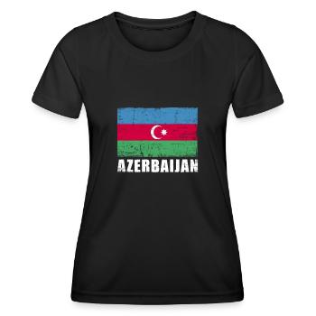Drapeau de l’Azerbaïdjan Grunge Drapeau de l’Azerbaïdjan - T-shirt sport Femme - noir - Devant - AI Model Female 172 light (172cm)