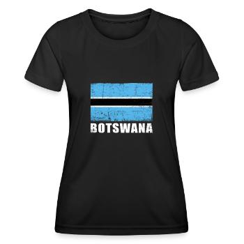 Botswana Flag Grunge Botswana Flag - Women's Functional T-Shirt - black - Front - AI Model Female 172 light (172cm)