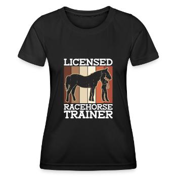 Entraîneur de chevaux de course agréé - Entraîneur de chevaux - T-shirt sport Femme - noir - Devant - AI Model Female 172 light (172cm)