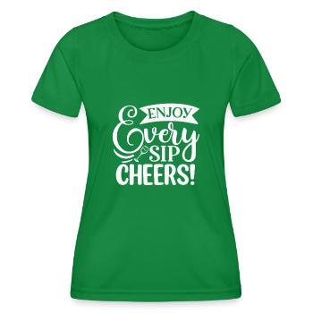 Genieße jeden Schluck Prost - Frauen Funktions-T-Shirt - Kelly Green - Vorne - AI Model Female 172 dark (172cm)