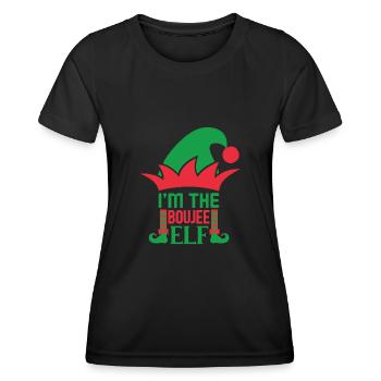 Je suis le Boujee Elf Norwegian Pattern - T-shirt sport Femme - noir - Devant - AI Model Female 172 light (172cm)