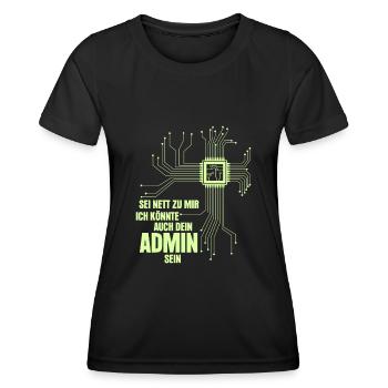 Informatik Vintage Informatiker Admin - Frauen Funktions-T-Shirt - Schwarz - Vorne - AI Model Female 172 light (172cm)