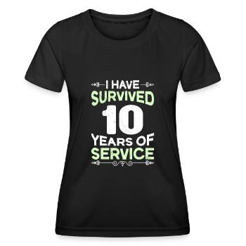 Anniversaire de service 10 ans de service - T-shirt sport Femme - noir - Devant - AI Model Female 172 light (172cm)