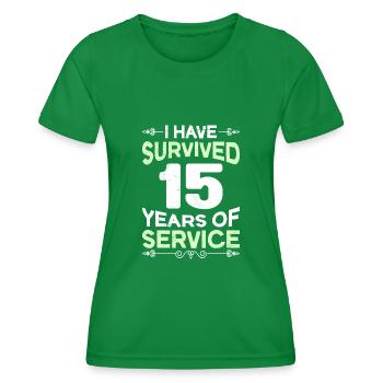 Dienstjubiläum 15 Jahre Firmenjubiläum - Frauen Funktions-T-Shirt - Kelly Green - Vorne - AI Model Female 172 dark (172cm)