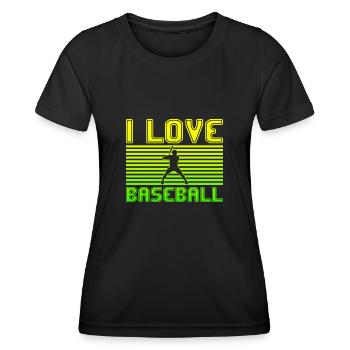 J’adore le baseball - T-shirt sport Femme - noir - Devant - AI Model Female 172 light (172cm)