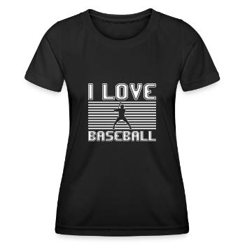 J’adore le baseball - T-shirt sport Femme - noir - Devant - AI Model Female 172 light (172cm)