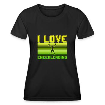 I love cheerleading - Frauen Funktions-T-Shirt - Schwarz - Vorne - AI Model Female 172 light (172cm)