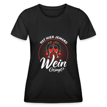 Wein Weinliebhaber Weintrinker Weinfest Geschenk - Frauen Funktions-T-Shirt - Schwarz - Vorne - AI Model Female 172 light (172cm)