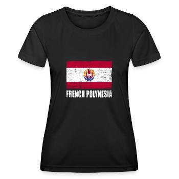 French Polynesia Flag - Women's Functional T-Shirt - black - Front - AI Model Female 172 light (172cm)