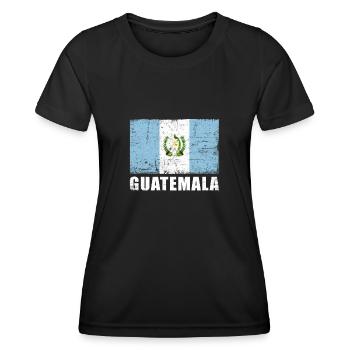 Guatemala Flagge Grunge Guatemala Fahne - Frauen Funktions-T-Shirt - Schwarz - Vorne - AI Model Female 172 light (172cm)