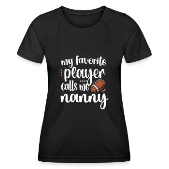 Football Nanny Grandma Of Football Player Nanny - Frauen Funktions-T-Shirt - Schwarz - Vorne - AI Model Female 172 light (172cm)