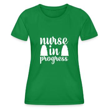 Infirmière au travail - T-shirt sport Femme - vert - Devant - AI Model Female 172 dark (172cm)