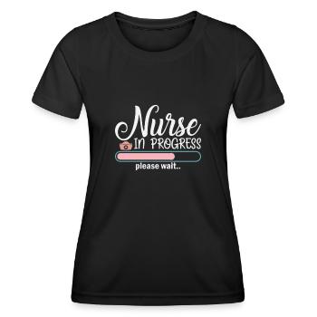 Nurse in work - Women's Functional T-Shirt - black - Front - AI Model Female 172 light (172cm)
